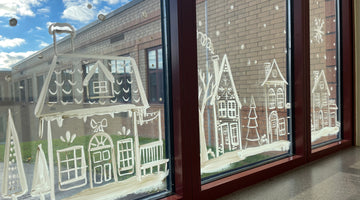 Winter Village Window Painting