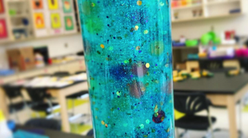 Sensory bottle art lesson for adapted art class 