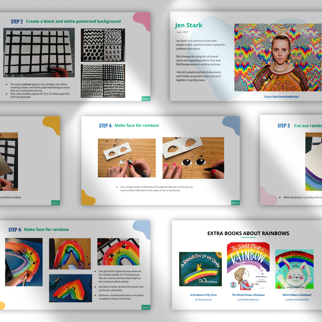 Roller Rainbow Buddy | ROYGBIV Art Lesson
