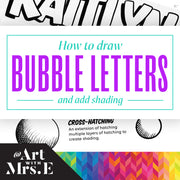 How To Draw Bubble Letters + Add Shading | Digital Download