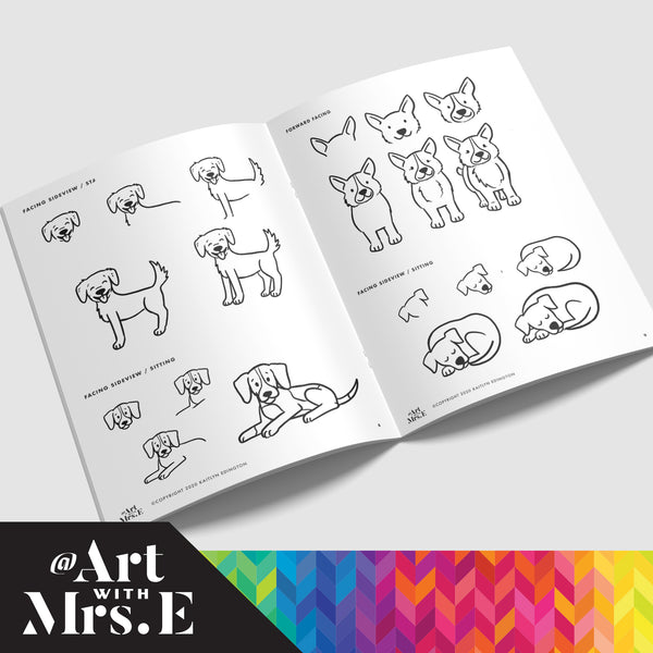 Dogs | Simple Drawing Guide | Digital Download