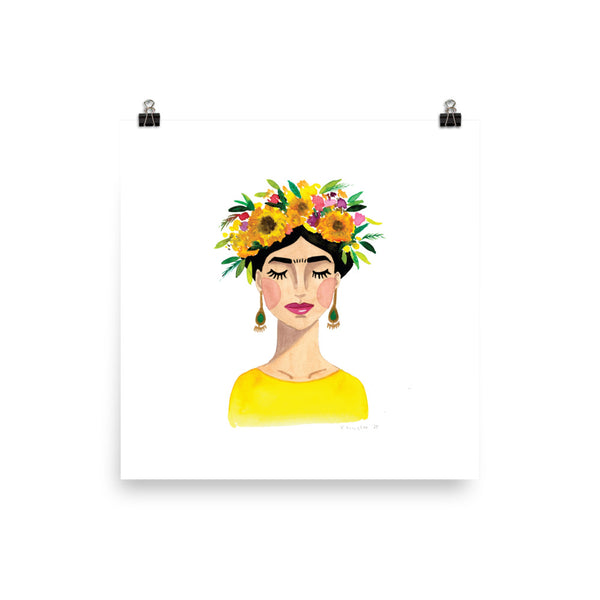 Floral Frida (Yellow) Print