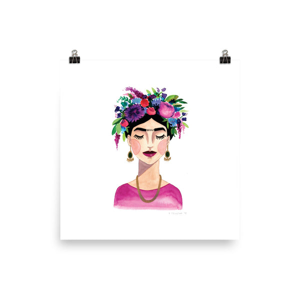 Floral Frida (Pink) Print