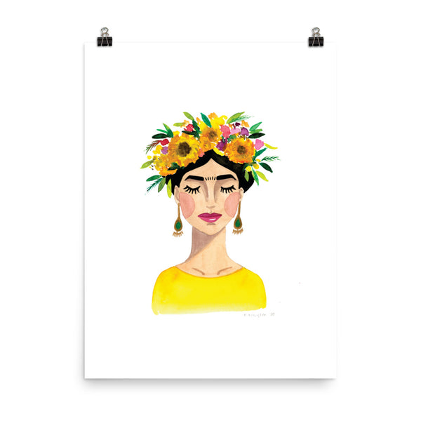 Floral Frida (Yellow) Print