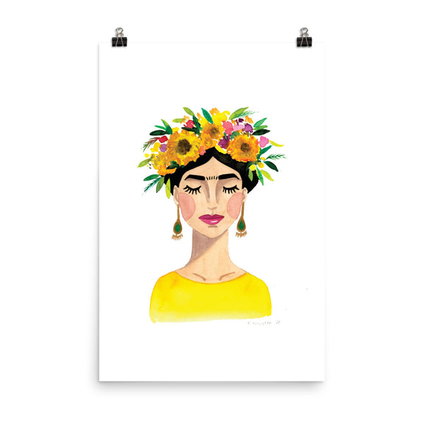 Floral Frida (Yellow) Print